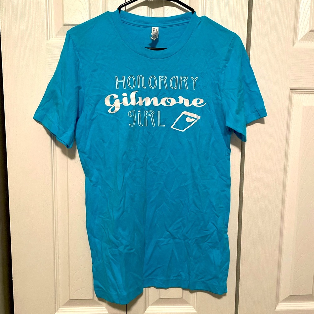 Bright blue “honorary Gilmore girl” T-shirt